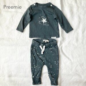 Noppies Preemie Baby Infant Long Sleeve Tee and Pants Stars